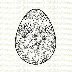 Easter Svg, Floral Easter egg Svg, Easter egg Dxf Png, Easter egg Vector, Easter egg Cut File, Cutting File For Cricut, Digital Download