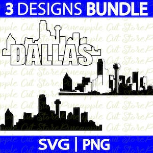 City Skyline SVG/PNG, Dallas svg, City silhouette vector file, City Cricut digital download, Architecture svg bundle, Skyscraper vector