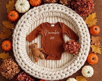 Fall Pregnancy Announcement | Halloween Baby Announcement | Autumn Baby Announcement | Fall In Love Baby | Editable | Autumn baby