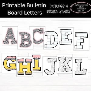 Bulletin Board Alphabet Letters | Classroom Decor | Teacher Printable Seasonal Decor | Education | Back to School | Classroom Theme