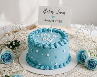 It&#39;s a Boy Pregnancy Announcement | Its a Boy Cake Baby Announcement | Baby Reveal | Editable Template | Baby Announcement
