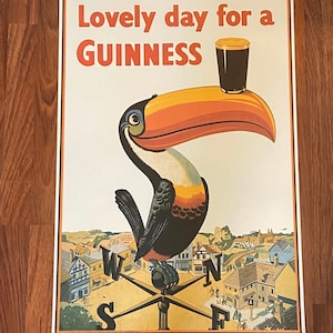 Vintage Lovely Day For A Guinness Toucan Weathervane Poster John Gilroy