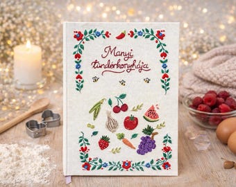 Personalized Recipe Book - Custom Hand Embroidered Cookbook - Handmade Recipe Notebook - Kitchen Gift - Family Recipe Book - Baking Gift