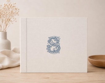 Personalized Wedding Guest Book with Custom Crest Design and  Wedding Venue – Hand Embroidered Photobook - Wedding Album – Luxury Keepsake