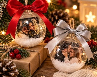 Personalized Photo Christmas Ornament, Custom Bauble, Handmade Photo Memory Ornament, Christmas Tree Decoration, Custom Gift