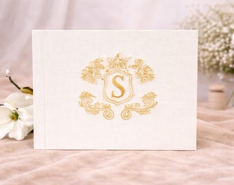 Personalized Wedding Guest Book – Hand Embroidered Photobook – Custom Wedding Album – Luxury Keepsake Heirloom