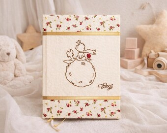 Personalized Little Prince Hand Embroidered Notebook – Custom Name Journal – Handmade Notebook – Nursery Gift – Little Prince Book Lover