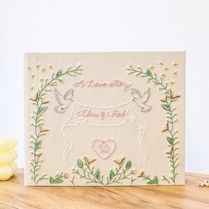 Custom Wedding Guest Book. Personalized Hardcover Wedding Guestbook. Embroidered Book. Signing Book. Wedding Album. Handmade Guestbook.