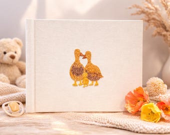 Personalized Baby Memory Book - Hand Embroidered Baby Album - Custom Baby Keepsake Book - Baby Shower Gift - Newborn Memory Book