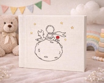 Little Prince Baby Photo Album - Personalized Children Album - Hand Embroidered Baby Memory Book - Custom Keepsake Gift - Nursery Decor