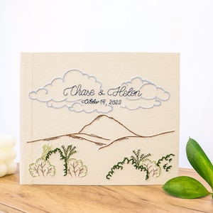 Personalisiertes Hochzeitsgästebuch. Personalisiertes Hardcover-Gästebuch. Gesticktes Buch. Signierbuch. Handgemachtes Hochzeits-Album.