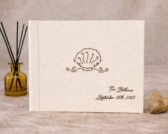 Custom Embroidered Wedding Guest Book – Minimalist Wedding Album – Personalized Keepsake Book - Luxury Signing Book