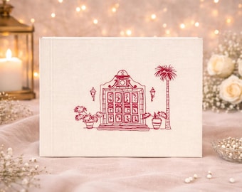 Personalized Wedding Guest Book - Custom Venue Hand Embroidery Guestbook - Handmade Wedding Album - Custom Wedding Keepsake