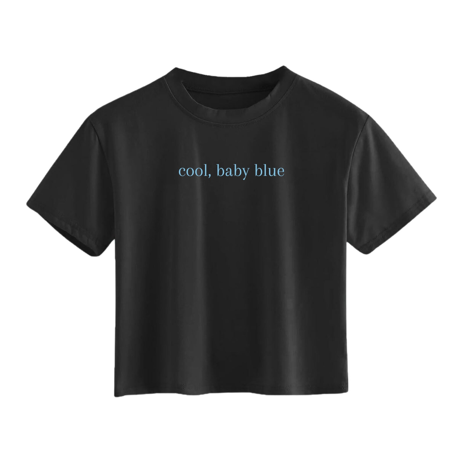 Cool Baby Blue Black Crop Top Inspired by Luke Hemmings Etsy