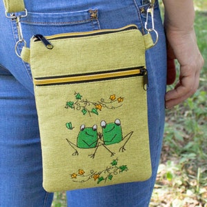 Frog purse, Hippie bag crossbody, Girl birthday gift, Crossbody bag small, Best friend gift for women