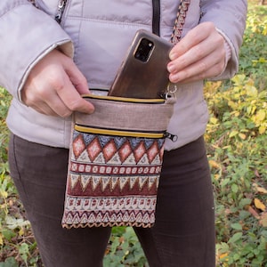 Sac à bandoulière bohème festival, petit sac à main hippie fait main avec sangle en tapisserie, sac de voyage pour téléphone portable, mini sac à main bandoulière hobo