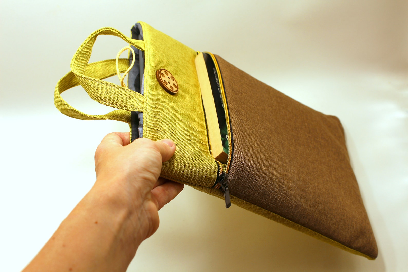Book sleeve with pocket Book protector sleeve Padded book Etsy