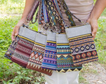 Crossbodytas wandtapijt: hippie boho-tasje, verstelbare riem
