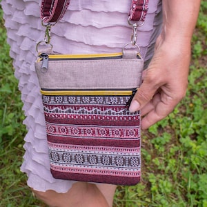 Mini sac à main bohème hobo, sac bandoulière pour téléphone portable avec sangle en tapisserie, petit sac de voyage pour festival, cadeau mignon pour maman