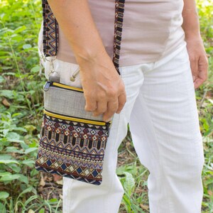Petit sac à main à bandoulière, petite poche pour téléphone, sac à main bohème avec fermeture éclair, pochette à bandoulière pour téléphone portable, sac de festival, sac Walker