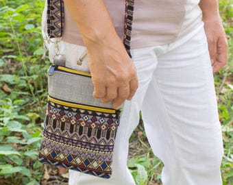 Sac à bandoulière Tapestry pour téléphone portable : petit sac à main bohème festival