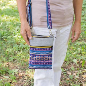 Boho Festival Cross Body Bag, kleine Handy Geldbörse, Gobelin Hobo Reisetasche, Mini Hippie Schultertasche