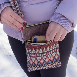 Sac à main en bandoulière pour femme, sac à bandoulière en tissu, bandoulière pour téléphone portable, pochette pour téléphone portable en bandoulière, sacs boho tapisserie, sac pour téléphone