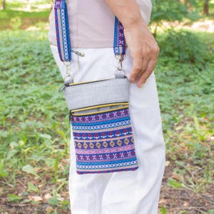 Small Travel Tapestry Purse for Her, Crossbody Phone Bag, Hippie Hobo Bag, Handmade Festival Mini Shoulder Purse