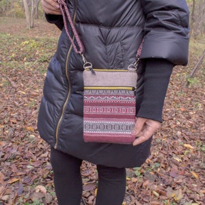Sac à bandoulière bohème, sac à bandoulière bohème, bandoulière tapisserie avec poche pour téléphone, sac à bandoulière bohème, petit sac hippie, mini sac à tapisserie