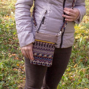 Sac à main pour téléphone à bandoulière tapisserie, petit sac hobo pour le voyage, sac à main fait main pour le festival, cadeau bohème pour ado ou fille
