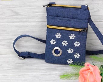 Embroidered Dog Walking Crossbody Bag: Pet Lover Gift