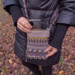 Petit sac à main hippie fait main, sac bohème tapisserie pour téléphone portable, mini sac hobo voyage festival, sac bandoulière pour femme