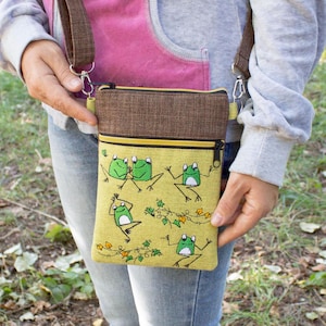 Bolso bandolera de rana, bolso cruzado para teléfono, bolso de rana, bolso bandolera de rana, billetera de rana linda, regalo de cumpleaños para mujeres