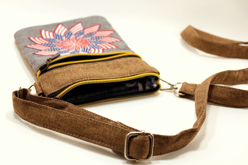 Fabric Crossover Bag Zipper Cell Phone Case Crossbody Bag | Etsy