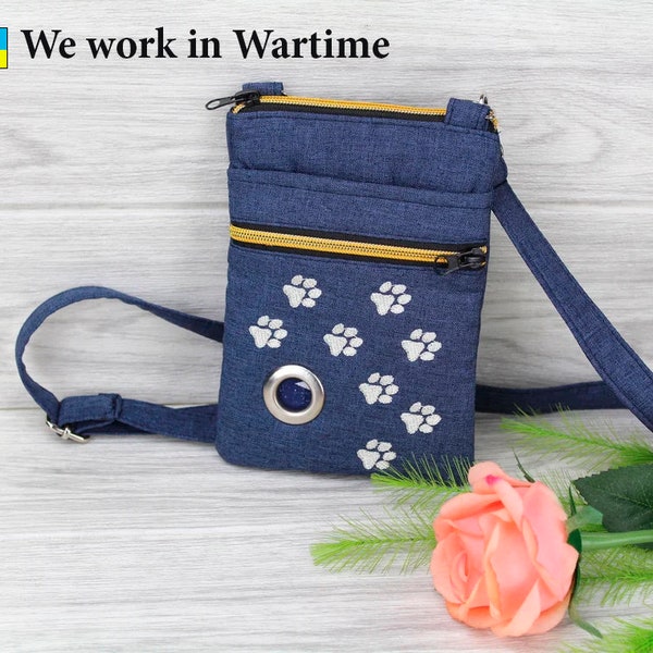 Sac de promenade pour chien, petit sac en bandoulière, sac à main pour promeneur de chien, sac de promeneur de chien, sac de promenade pour chien, cadeau pour amoureux des chiens, cadeau pour amoureux des animaux de compagnie, pochette pour friandises pour chien