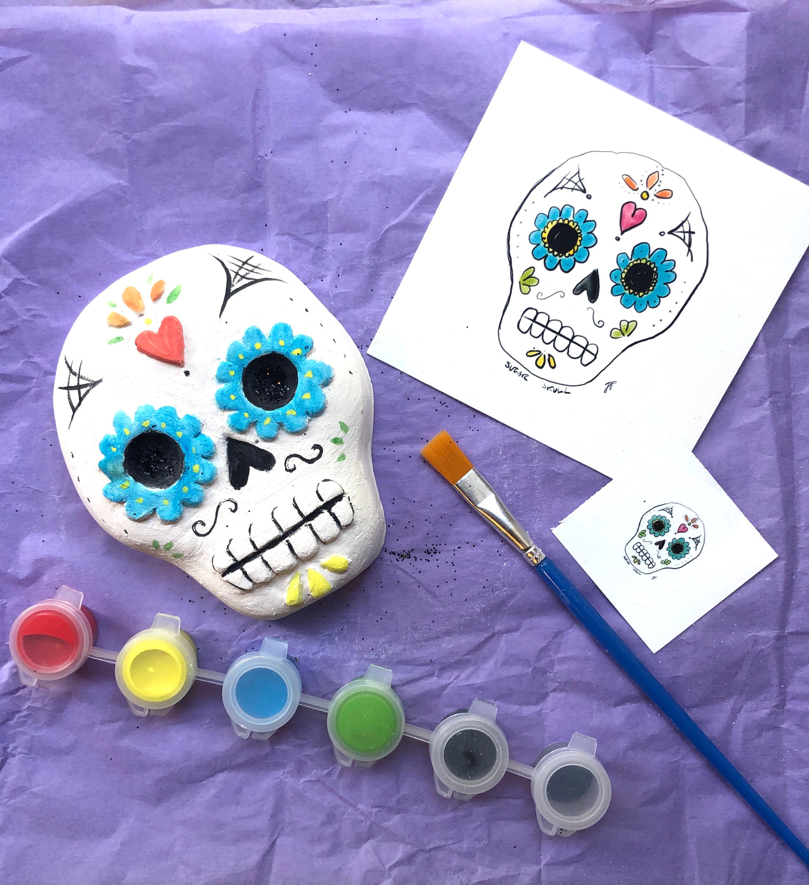 Paint Your Own Sugar Skull Craft Kit Unique Handmade Design Etsy UK