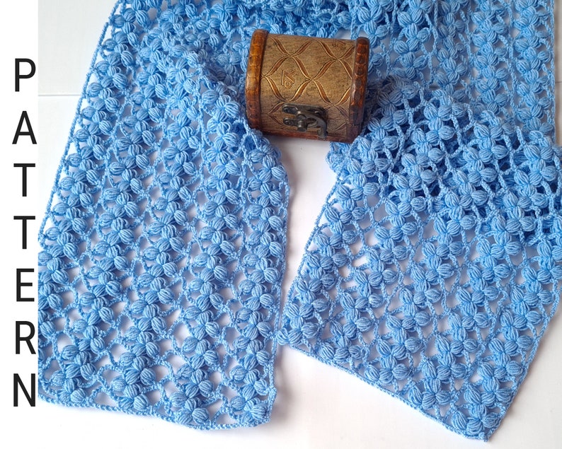 Radina Crochet Lacy Scarf Pattern PDF Download Tutorial - Etsy