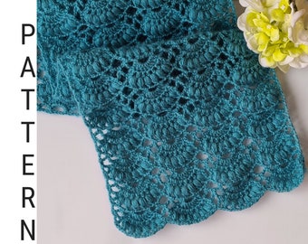 Twisty Grey Lacy Crochet Scarf Pattern PDF Download Tutorial - Etsy
