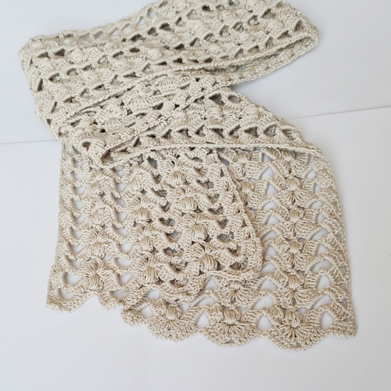 Raniya Crochet Lacy Scarf Pattern PDF Download Tutorial - Etsy