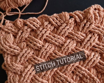 Crochet stitch pattern tutorial for baby blankets, scarves, wraps | PDF download