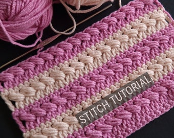 Crochet stitch pattern tutorial for baby blankets, scarves, wraps | PDF download