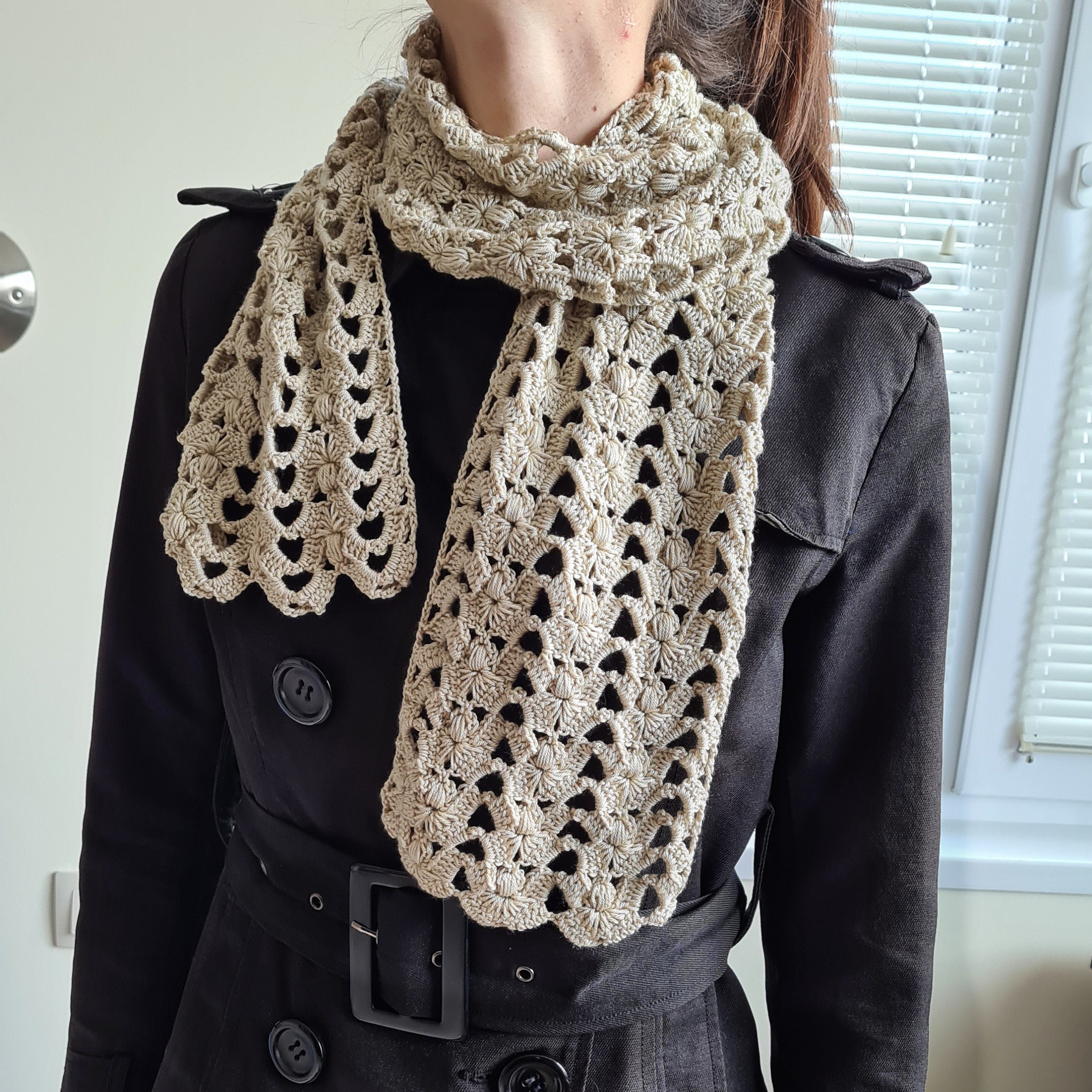 Raniya Crochet Lacy Scarf Pattern PDF Download Tutorial - Etsy