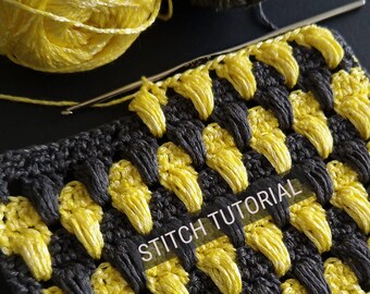 Crochet stitch pattern tutorial for baby blankets, scarves, wraps | PDF download