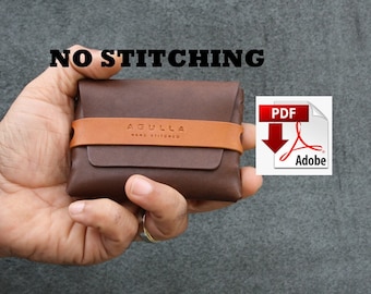 Stitchless wallet pattern, leather wallet template, cardholder pattern, no stitching wallet template, no sew pattern, leather pattern pdf