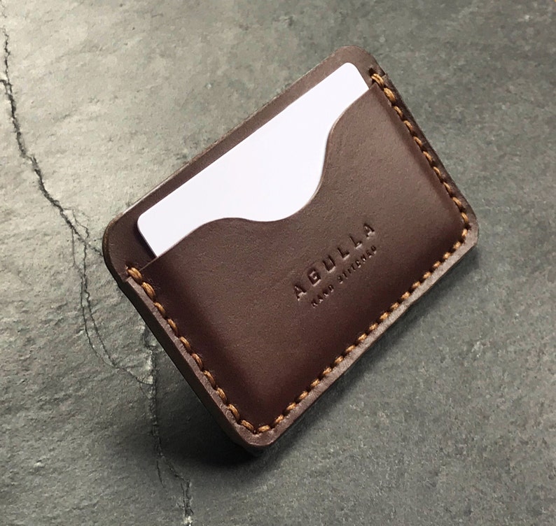 minimalist wallet handmade leather card wallet slim card sleeve gift for him Leather card holder personalized wallet
