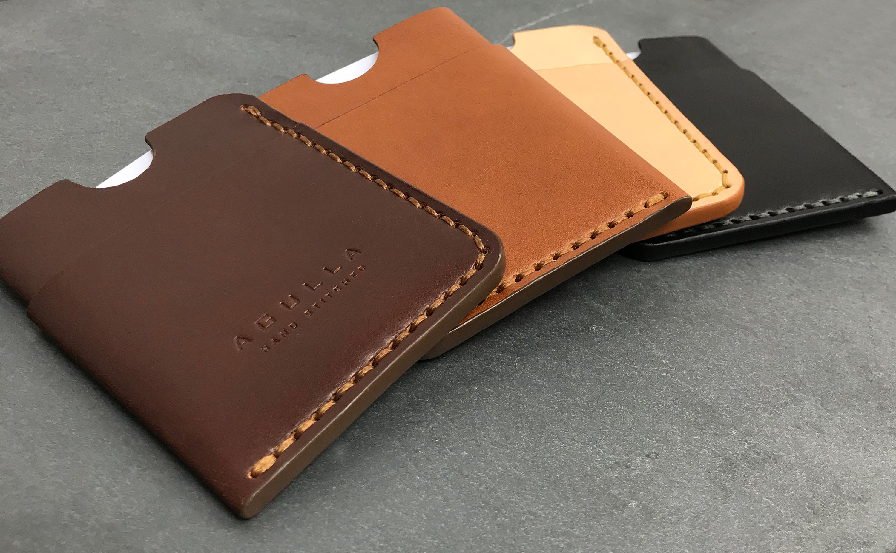Leather Card Holder Handmade Leather Card Wallet Minimalist - Etsy