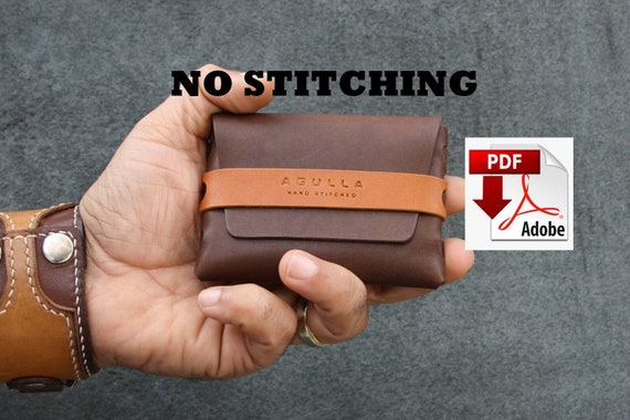 Stitchless wallet pattern, leather wallet template, cardholder pattern, no stitching wallet template, no sew pattern, leather pattern pdf