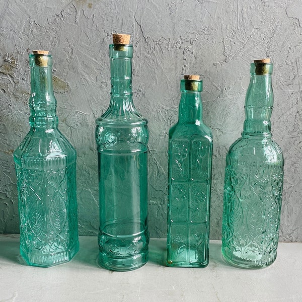 Decorative Glass Bottles Etsy UK