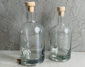 CLEAR GLASS BOTTLES | Gin Bottle | Decorative Bottle | Home Decoration | 500ml 700ml Capacity | 100% Recycled Glass | Terrarium Glass