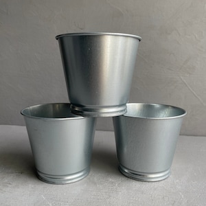 CLASSIC SILVER GALVANIZED Metal Pots | Simple Design Without Drainage Hole | Metal Planter | Projects & Crafts | Pot Cover